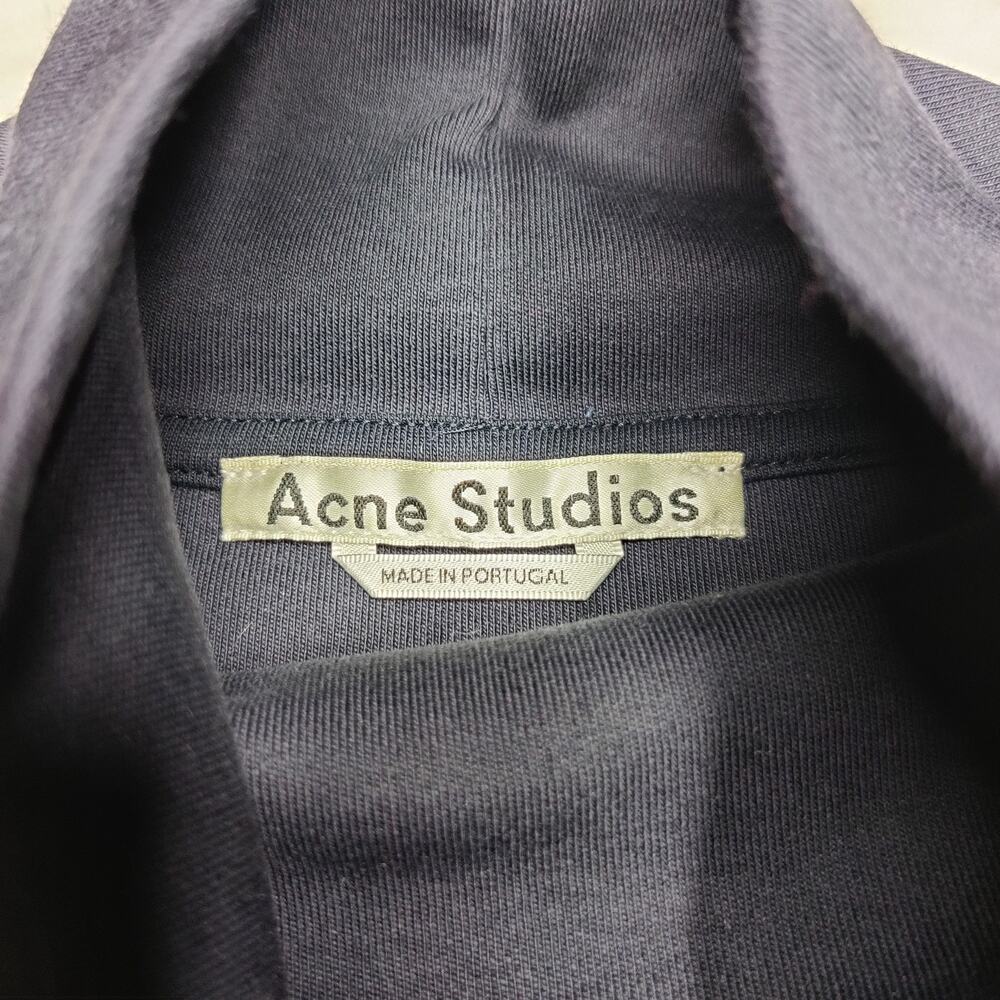 Acne Studios Lorma Heavy Cotton Funnel Turtleneck Boxy Pullover Small Blue - Picture 7 of 12